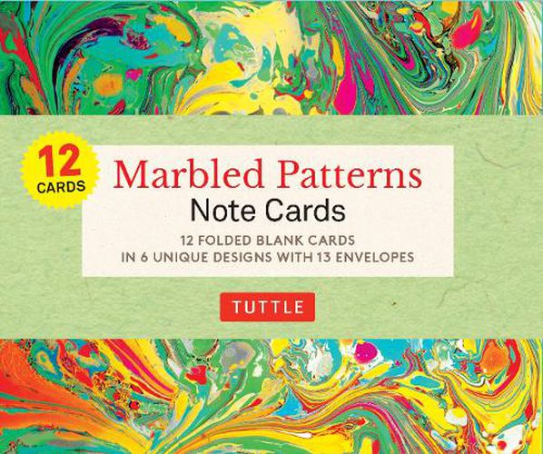 Cover image for Marbled Patterns Note Cards - 12 Cards: 6 Designs; 12 Cards; 13 Envelopes; Card Sized 4 1/2 X 3 3/4