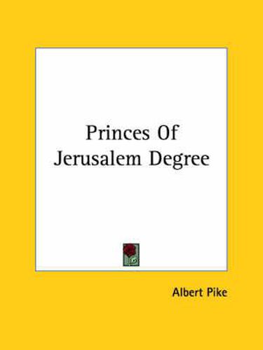 Cover image for Princes of Jerusalem Degree