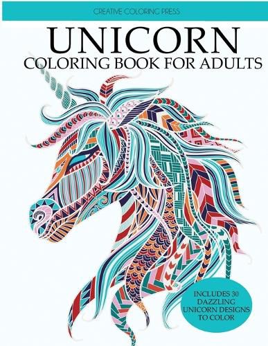 Cover image for Unicorn Coloring Book: Adult Coloring Book with Beautiful Unicorn Designs