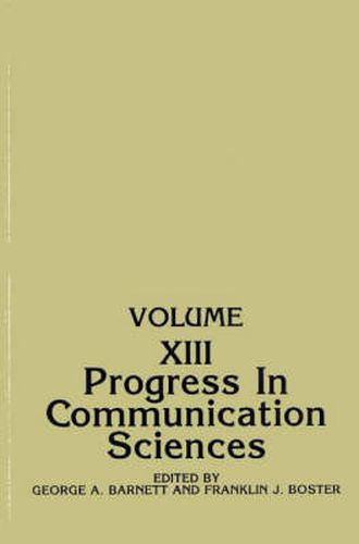 Cover image for Progress in Communication Sciences: Volume 13