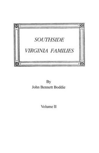 Cover image for Southside Virginia Families, Volume II