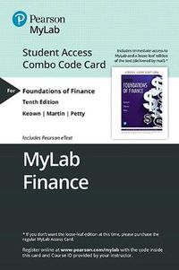 Cover image for Mylab Finance with Pearson Etext -- Combo Access Card -- For Foundations of Finance