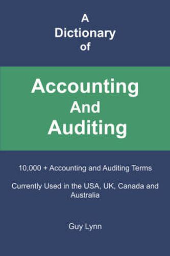 Cover image for A Dictionary of Acctg. & Auditing