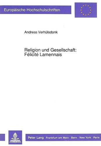 Cover image for Religion Und Gesellschaft: Felicite Lamennais