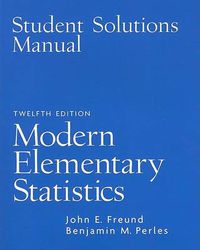 Cover image for Student Solutions Manual for Modern Elementary Statistics