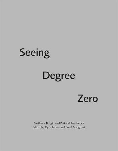 Cover image for Seeing Degree Zero: Barthes/Burgin and Political Aesthetics