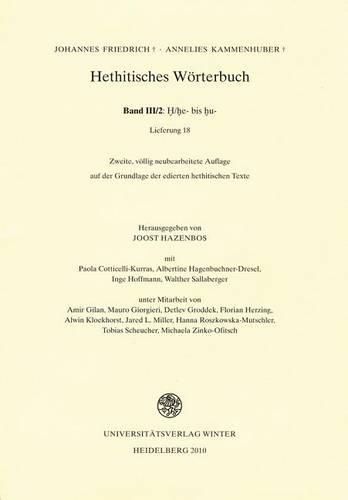 Cover image for Hethitisches Worterbuch: Band III/2: H/He Bis Hu