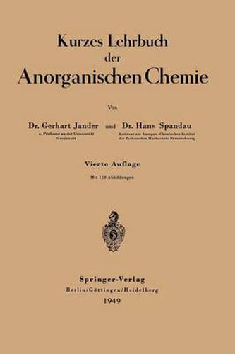 Cover image for Kurzes Lehrbuch Der Anorganischen Chemie