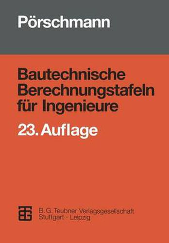 Bautechnische Berechnungstafeln Fur Ingenieure