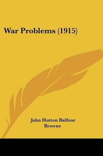 Cover image for War Problems (1915)