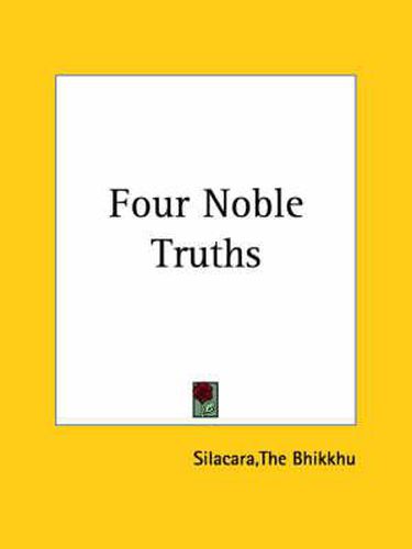 Cover image for Four Noble Truths (1922)