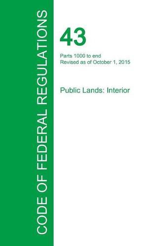 Cover image for Code of Federal Regulations Title 43, Volume 2, October 1, 2015