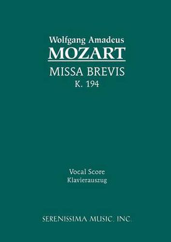 Cover image for Missa Brevis, K.194: Vocal score