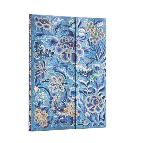 Cover image for Blue Willow (Celebrate Hanfu) Midi Unlined Hardcover Journal (Wrap Closure)