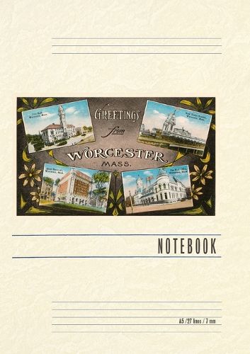 Cover image for Vintage Lined Notebook Greetings from Worcester, Mass.