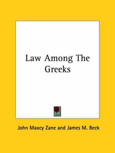 Cover image for Law Among the Greeks