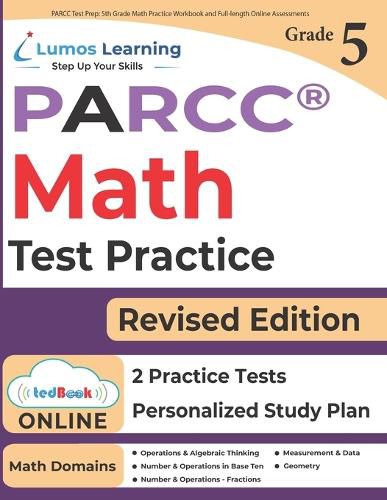 Cover image for PARCC Test Prep: 5th Grade Math Practice Workbook and Full-length Online Assessments: PARCC Study Guide