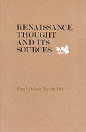 Cover image for Renaissance Thought and Its Sources