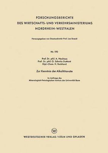Cover image for Zur Kenntnis Der Alkalititanate