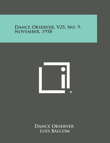 Cover image for Dance Observer, V25, No. 9, November, 1958