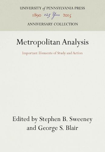 Cover image for Metropolitan Analysis: Important Elements of Study and Action
