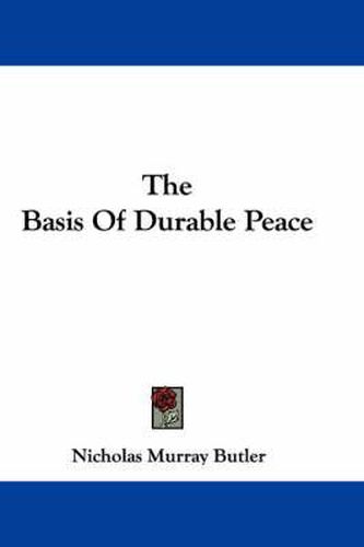 Cover image for The Basis of Durable Peace