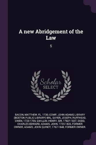 Cover image for A new Abridgement of the Law