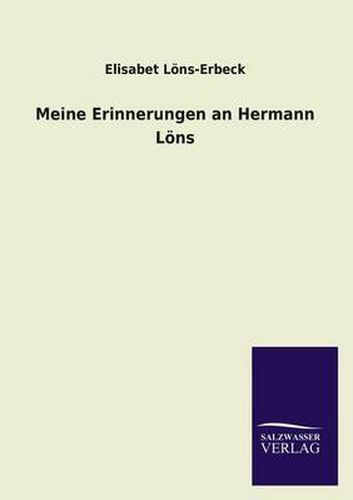 Cover image for Meine Erinnerungen an Hermann Lons