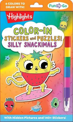 Cover image for Color-In Stickers and Puzzles! Silly Snackimals
