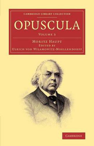 Cover image for Opuscula: Volume 3, Pars prior