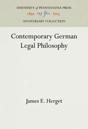 Cover image for Contemporary German Legal Philosophy