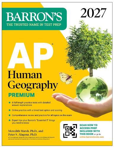 Cover image for AP Human Geography Premium, 2027: Prep Book with 6 Practice Tests+ Comprehensive Review + Online Practice