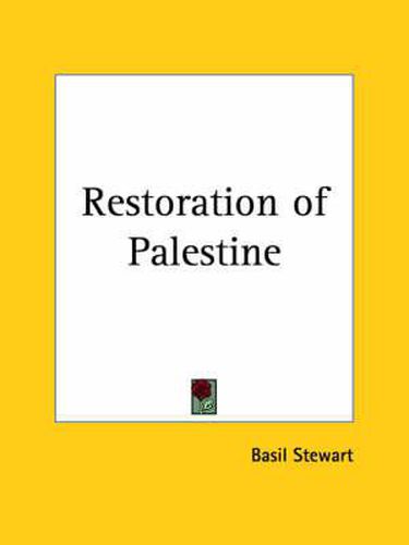 Cover image for Restoration of Palestine (1930)