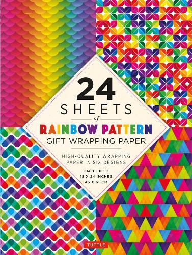 Cover image for Rainbow Patterns Gift Wrapping Paper - 24 sheets of: 18 x 24  (45 x 61 cm) Wrapping Paper