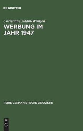 Cover image for Werbung im Jahr 1947