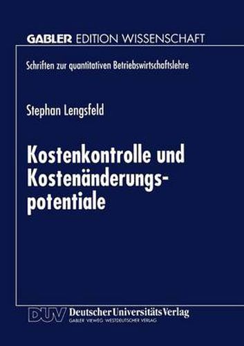 Cover image for Kostenkontrolle und Kostenanderungspotentiale