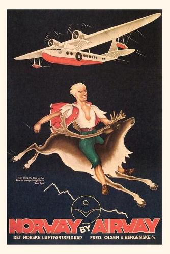 Cover image for Vintage Journal Norway, Man on Caribou Travel Poster