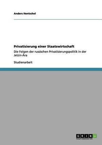 Cover image for Privatisierung Einer Staatswirtschaft