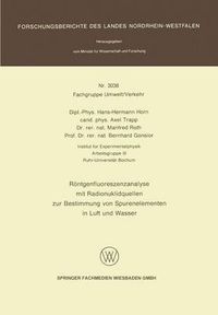 Cover image for Reontgenfluoreszenzanalyse Mit Radionuklidquellen Zur Bestimmung Von Spurenelementen in Luft Und Wasser