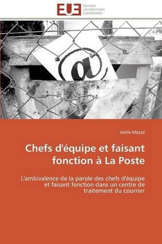 Cover image for Chefs d' quipe Et Faisant Fonction   La Poste