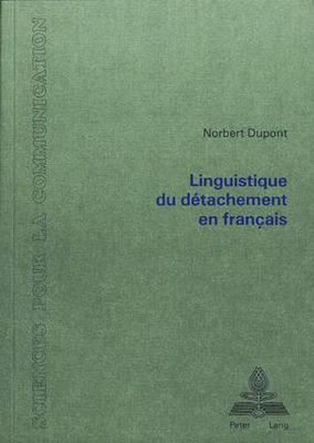 Cover image for Linguistique Du Detachement En Francais