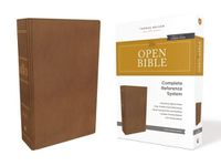 Cover image for The KJV, Open Bible, Genuine Leather, Brown, Red Letter, Comfort Print: Complete Reference System