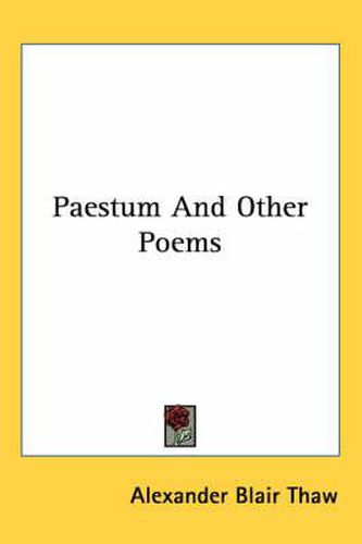 Paestum and Other Poems