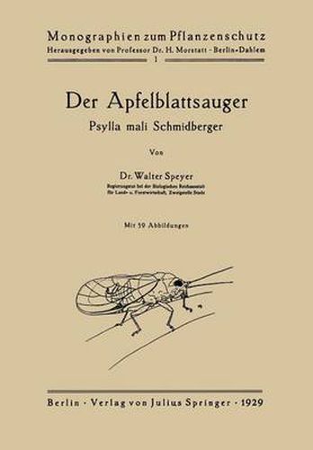 Cover image for Der Apfelblattsauger: Psylla Mali Schmidberger