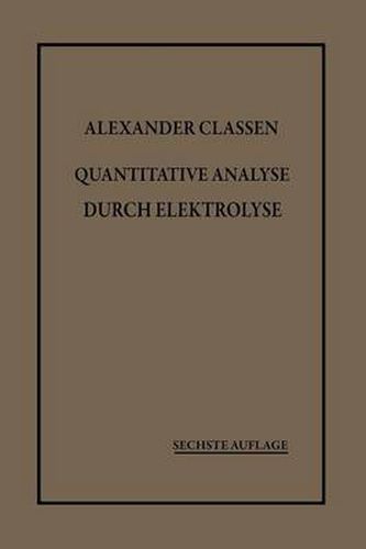 Quantitative Analyse Durch Elektrolyse