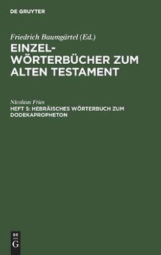 Cover image for Hebraisches Woerterbuch zum Dodekapropheton