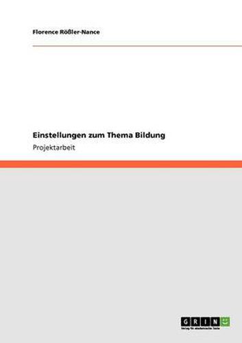 Cover image for Einstellungen zum Thema Bildung