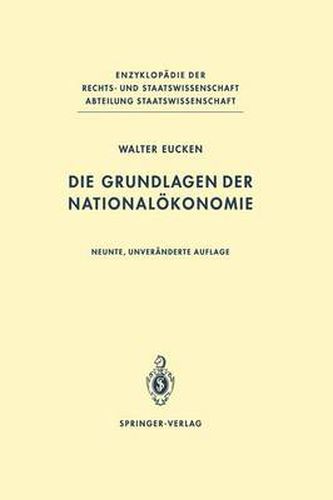 Cover image for Die Grundlagen der Nationalokonomie