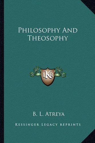 Cover image for Philosophy and Theosophy