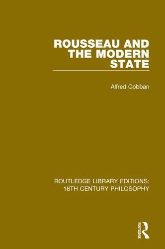 Cover image for Rousseau and the Modern State